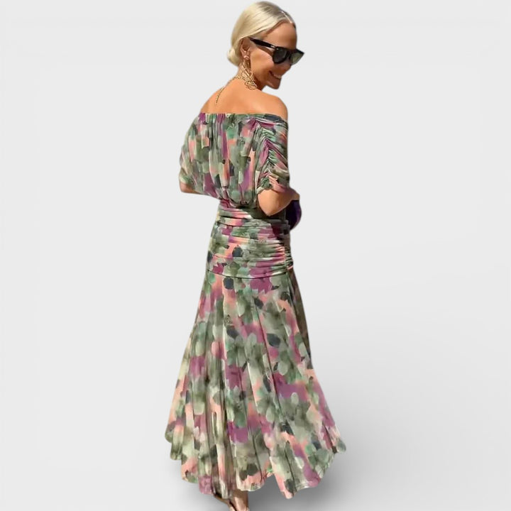 Margaret | Elegant Floral V-Neck Maxi Dress