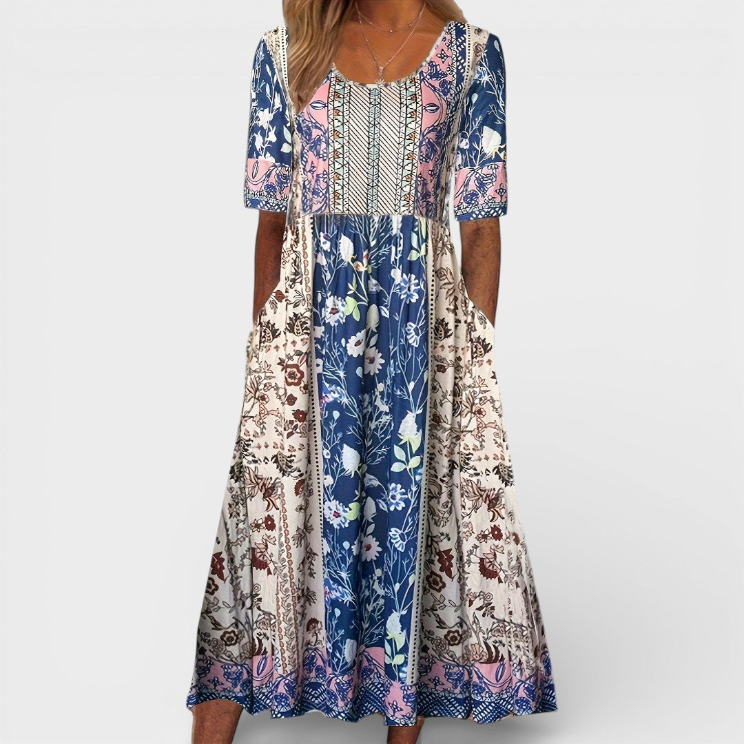 Josie | Floral Boho Midi Dress