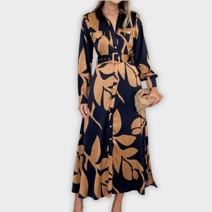 Isla | Belted Shirt Maxi Dress
