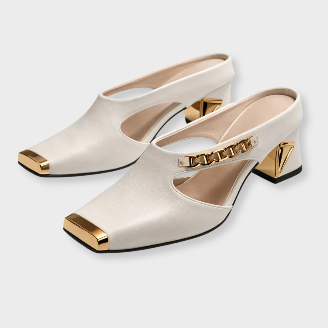 Andrea | Gilded Block Heels