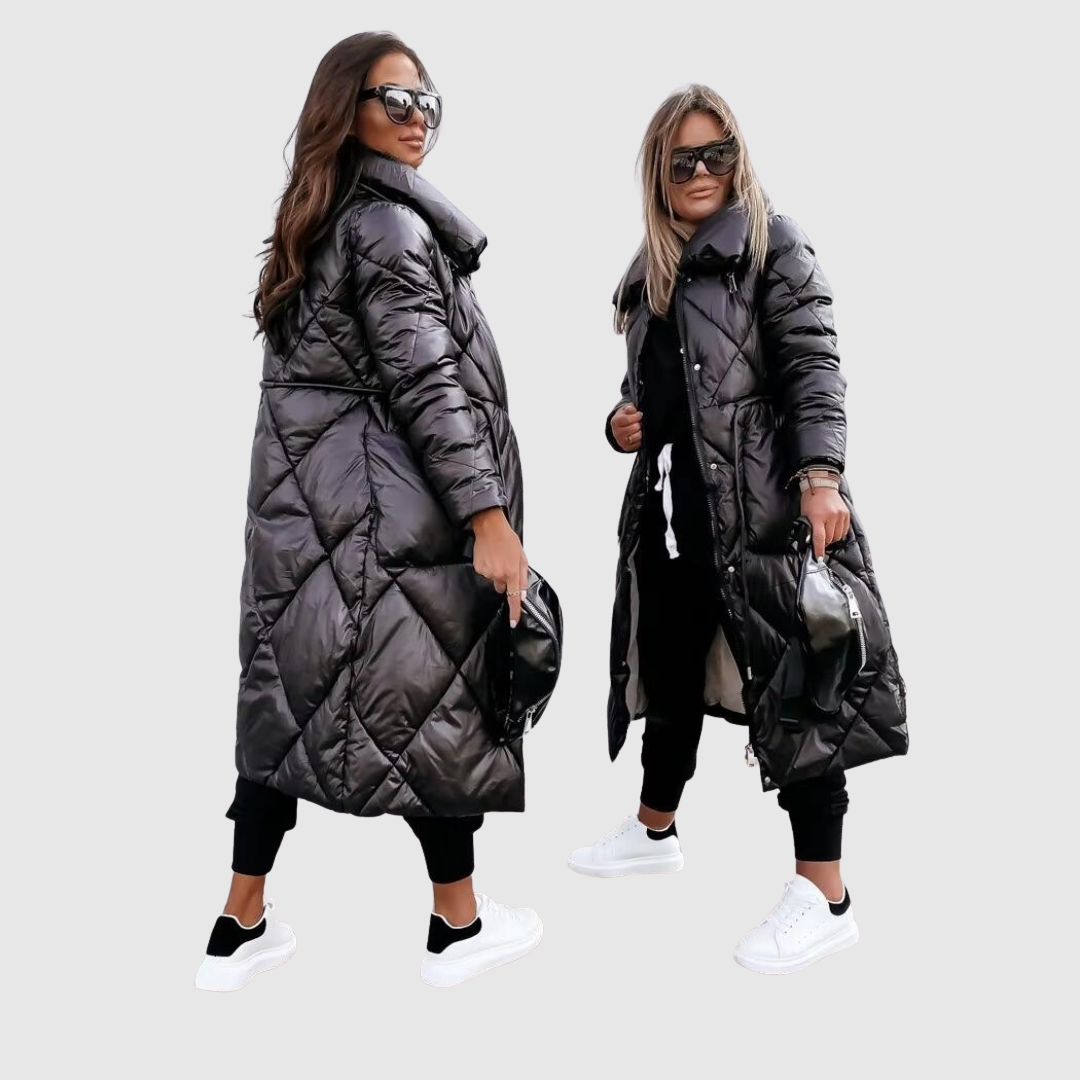 Sarah | Long Quilted Puffer Winter Coat