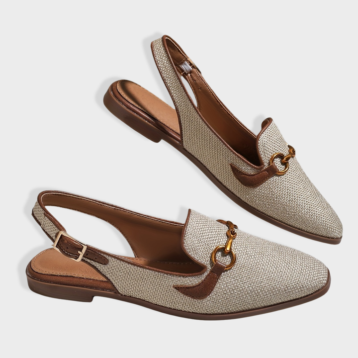 Lucy | Linen Slingback Loafers