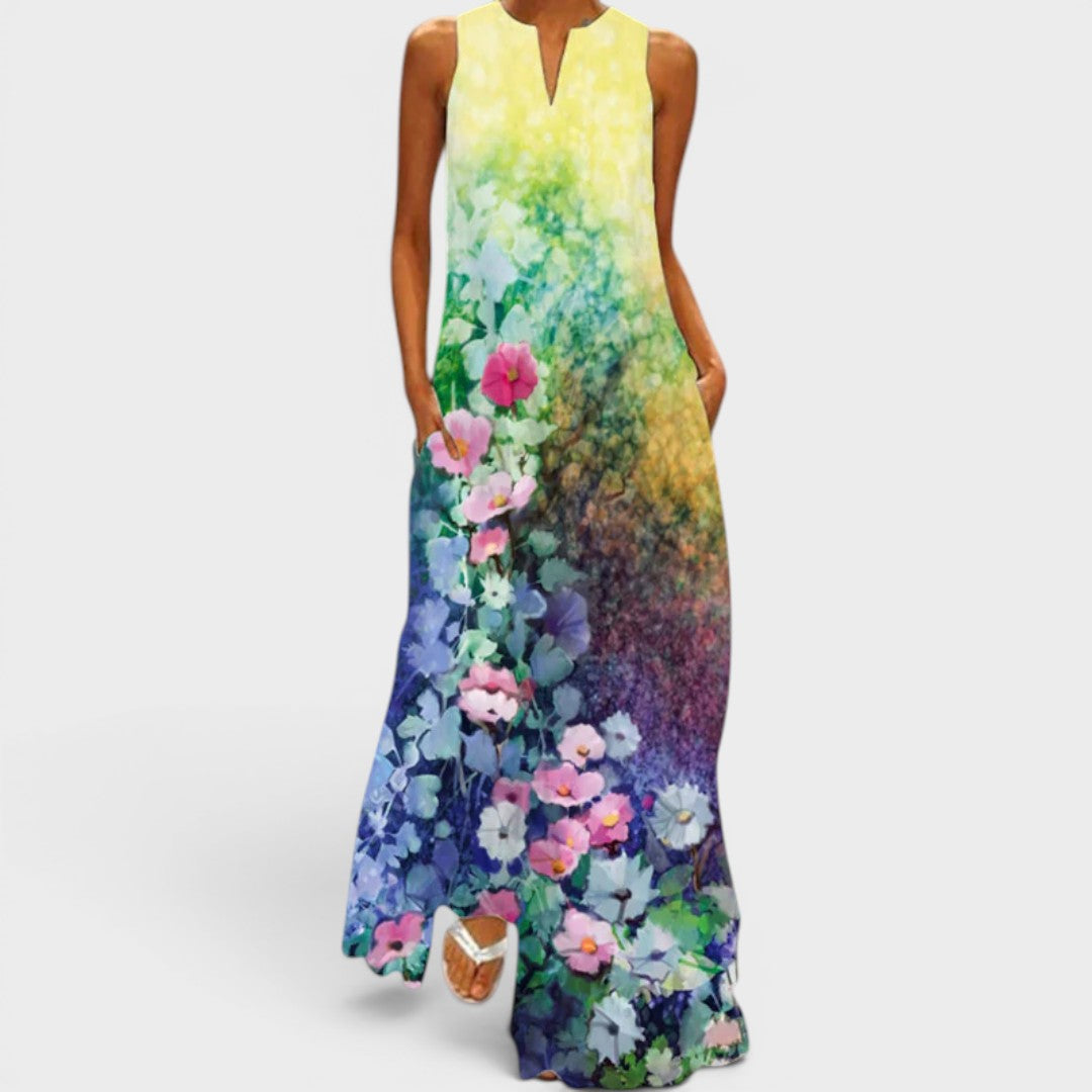 Joyce | Sleeveless Floral Maxi Dresses