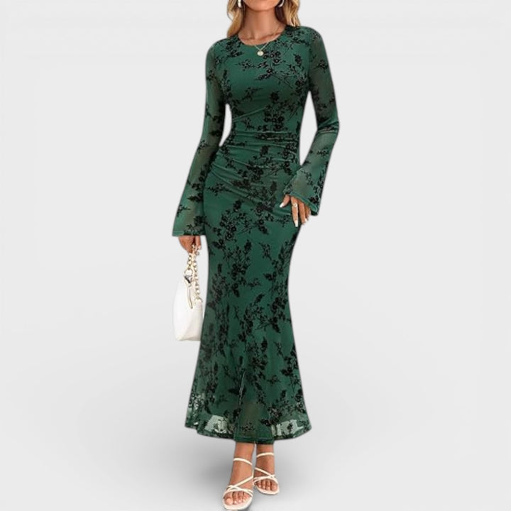 Jessica | Long Sleeve Floral Maxi Dress