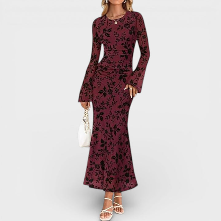 Jessica | Long Sleeve Floral Maxi Dress