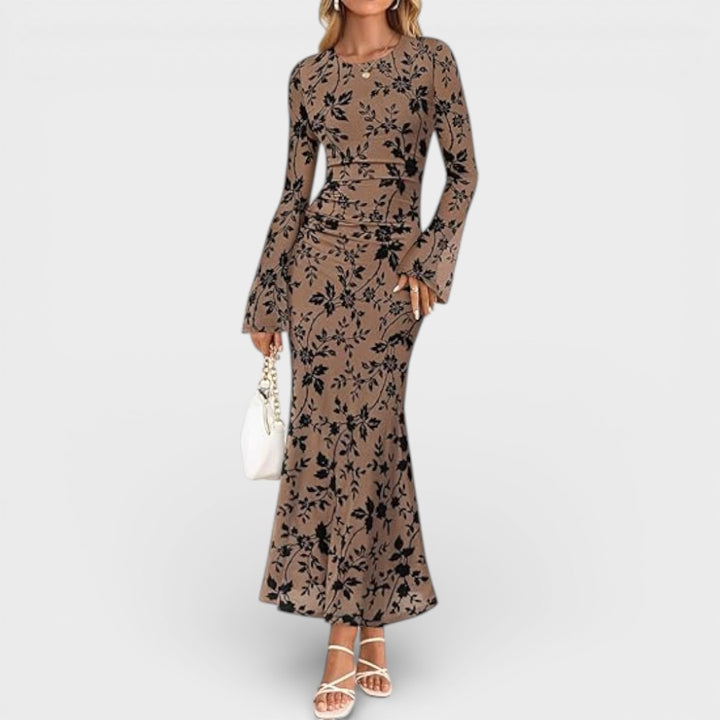 Jessica | Long Sleeve Floral Maxi Dress