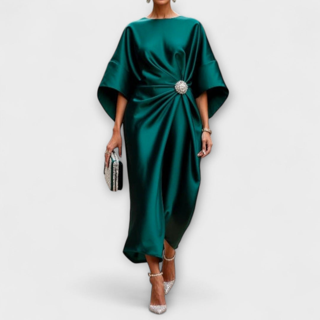 Aurora Luxe Shimmer Satin Long Dress