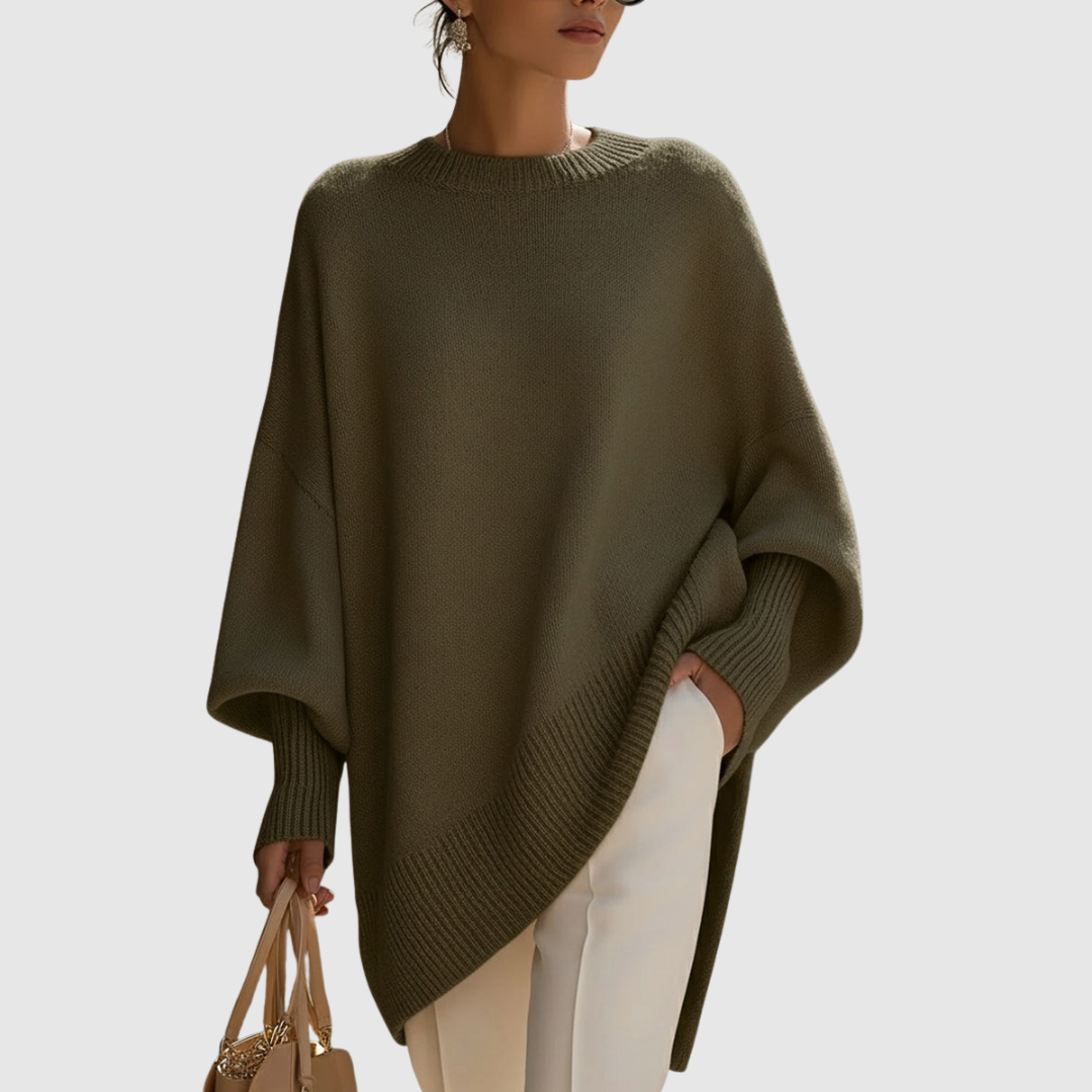 Emily | Oversized Knit Poncho Sweater