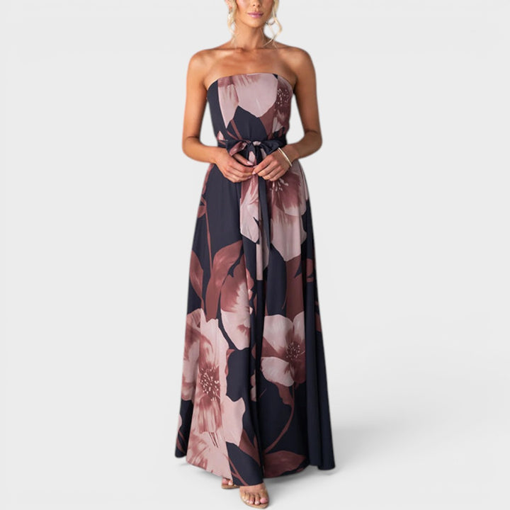 Evelina | Strapless Floral Maxi Dress