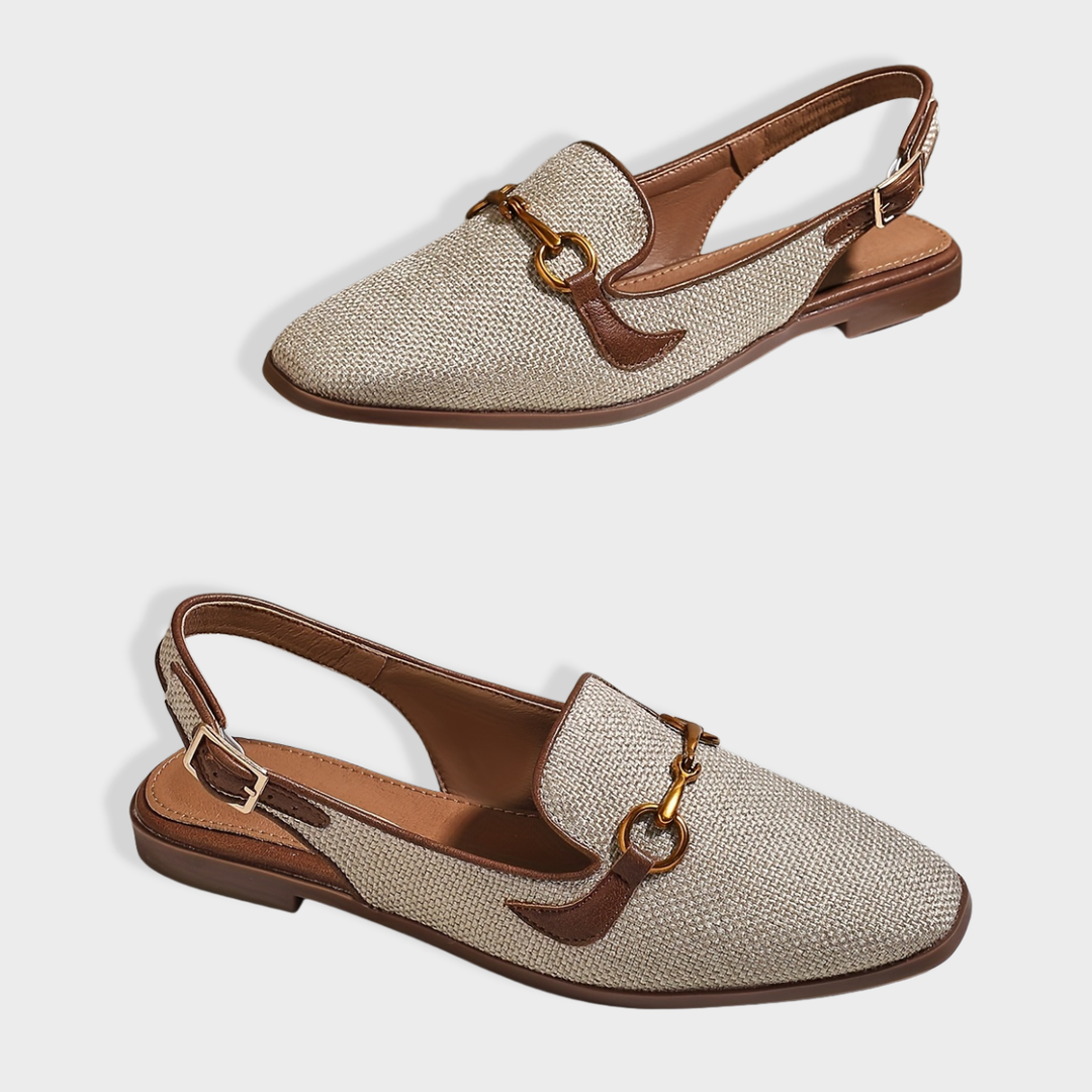 Lucy | Linen Slingback Loafers