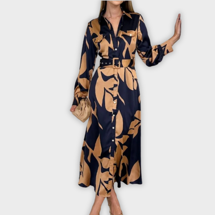 Isla | Belted Shirt Maxi Dress