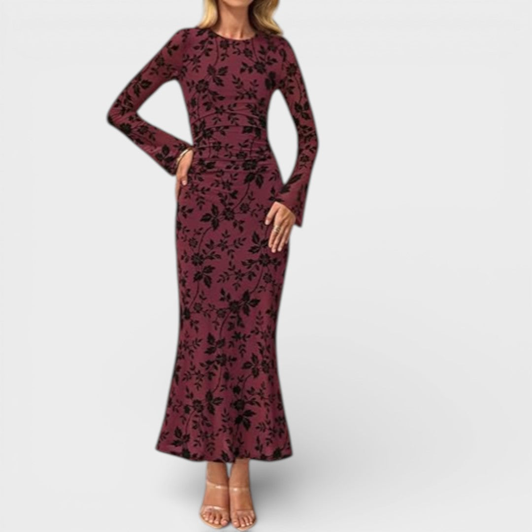 Jessica | Long Sleeve Floral Maxi Dress