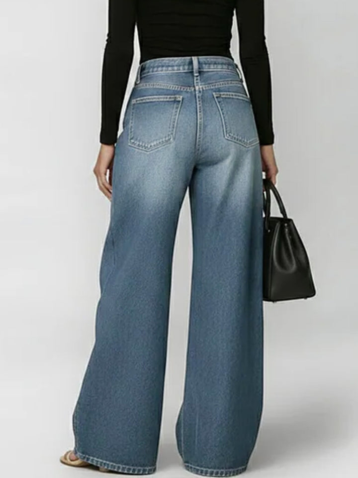 Elena | Wide-Leg Grommet Detail Jeans