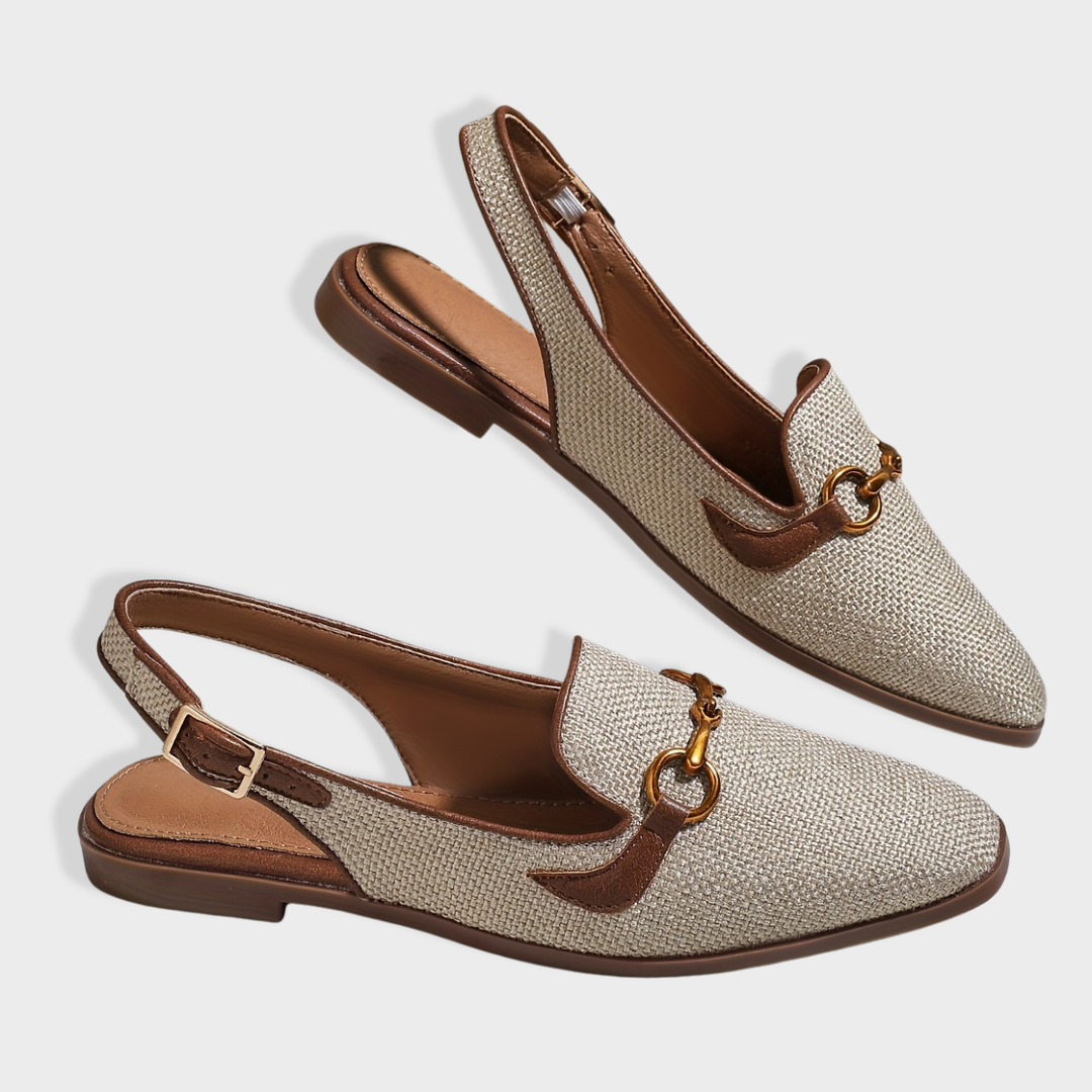 Lucy | Linen Slingback Loafers