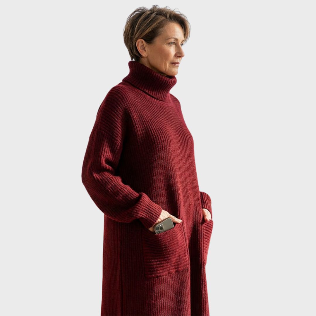 Women’s Turtleneck Knit Sweater Dress