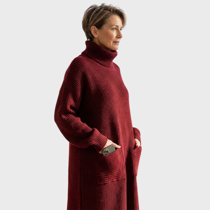 Women’s Turtleneck Knit Sweater Dress