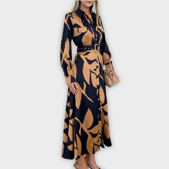 Isla | Belted Shirt Maxi Dress