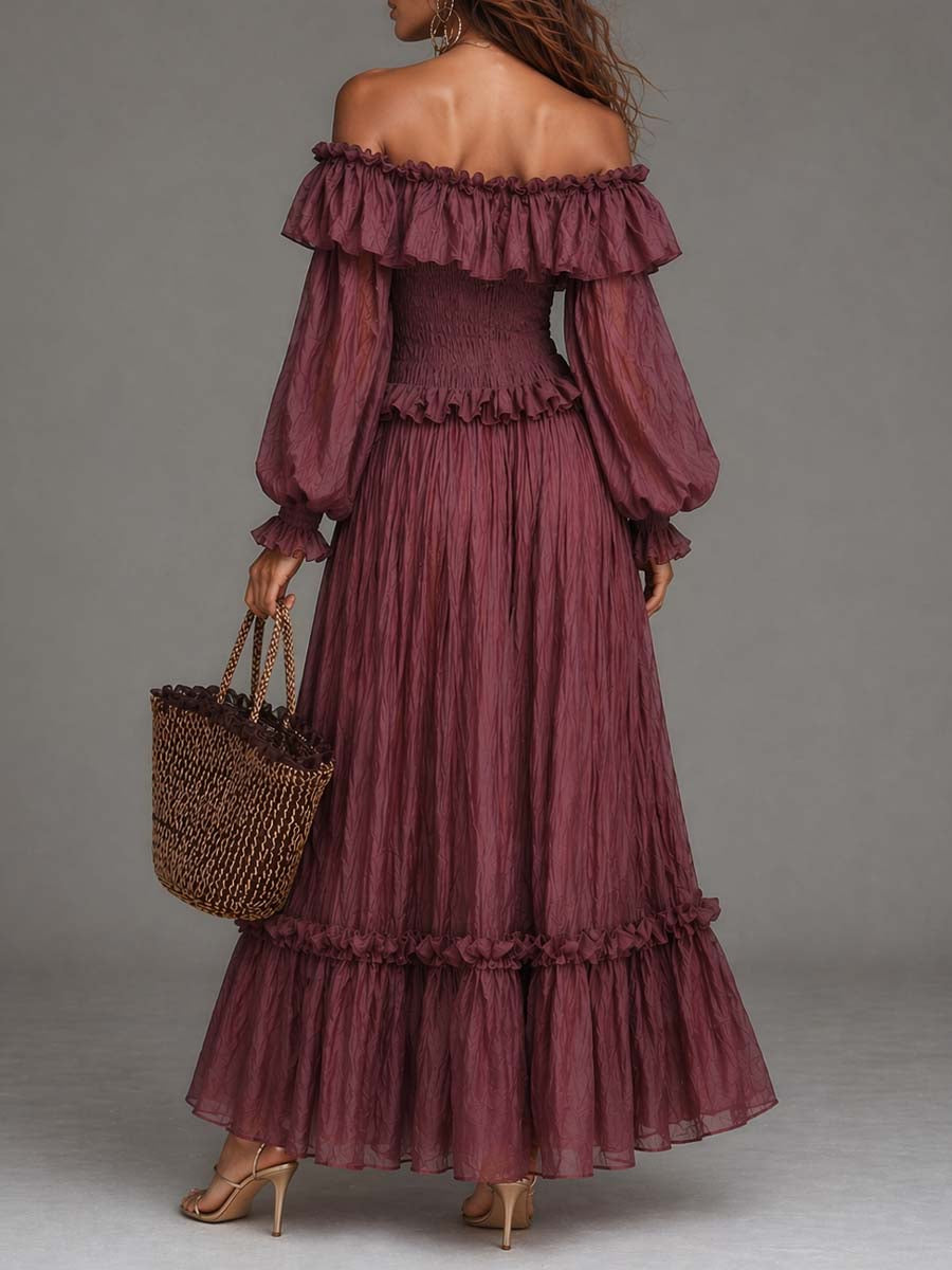 Celeste | Bohemian Off-Shoulder Maxi Dress
