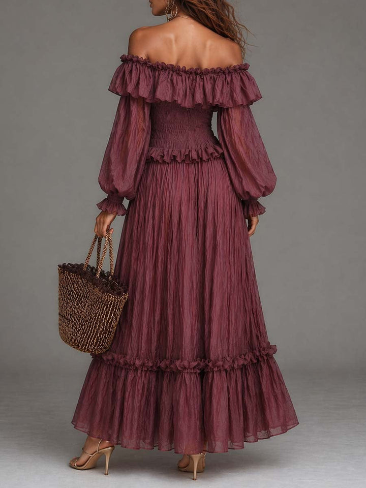 Celeste | Bohemian Off-Shoulder Maxi Dress