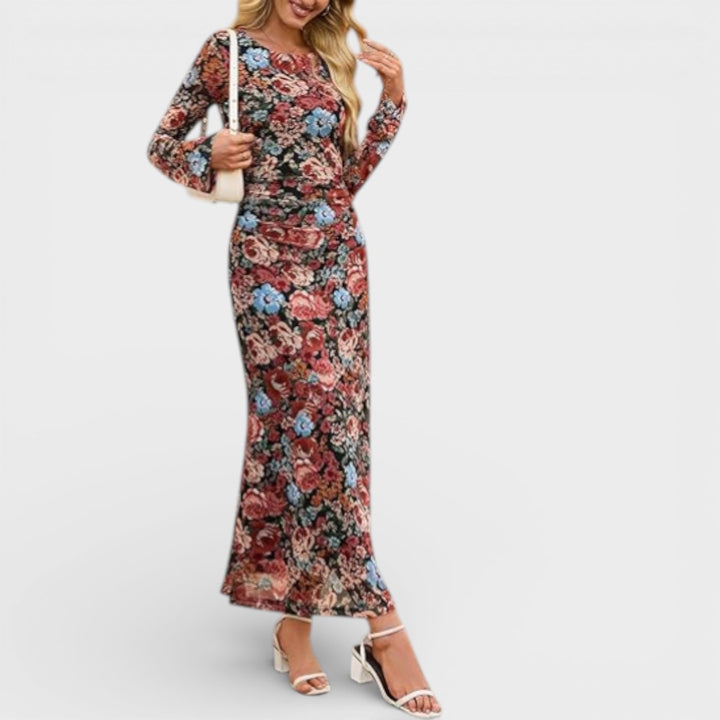 Jessica | Long Sleeve Floral Maxi Dress