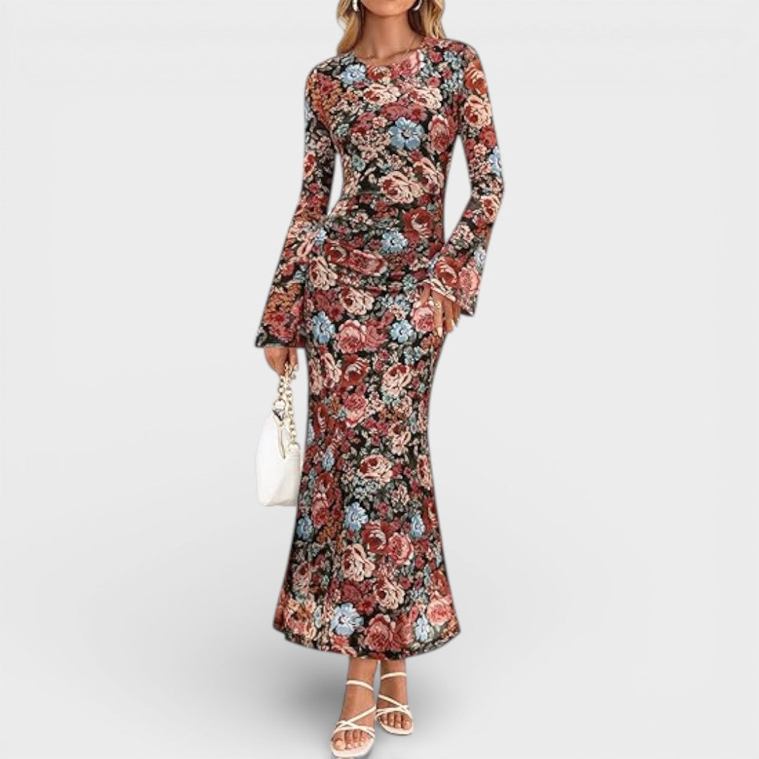 Jessica | Long Sleeve Floral Maxi Dress