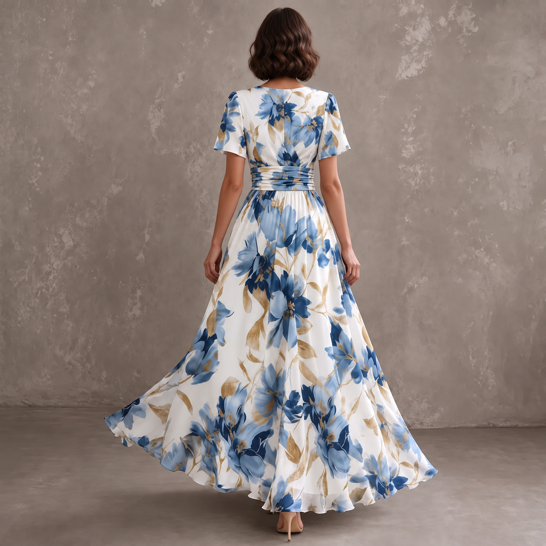 Denise | Floral Wrap Waist Midi Dress