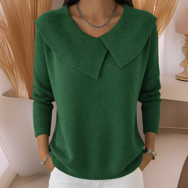 Maggie's | Knit Sweater with Soft Collar