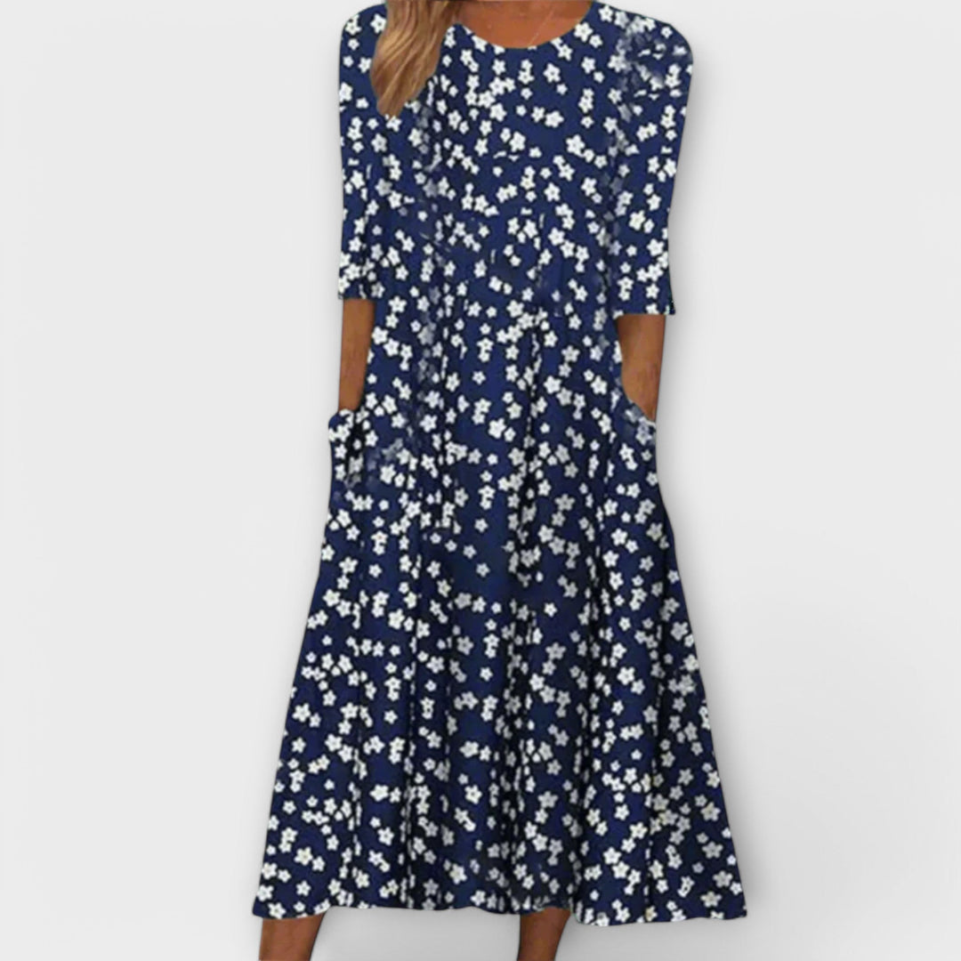 Paula - Elegant Floral Dress Made from Premium Fabric