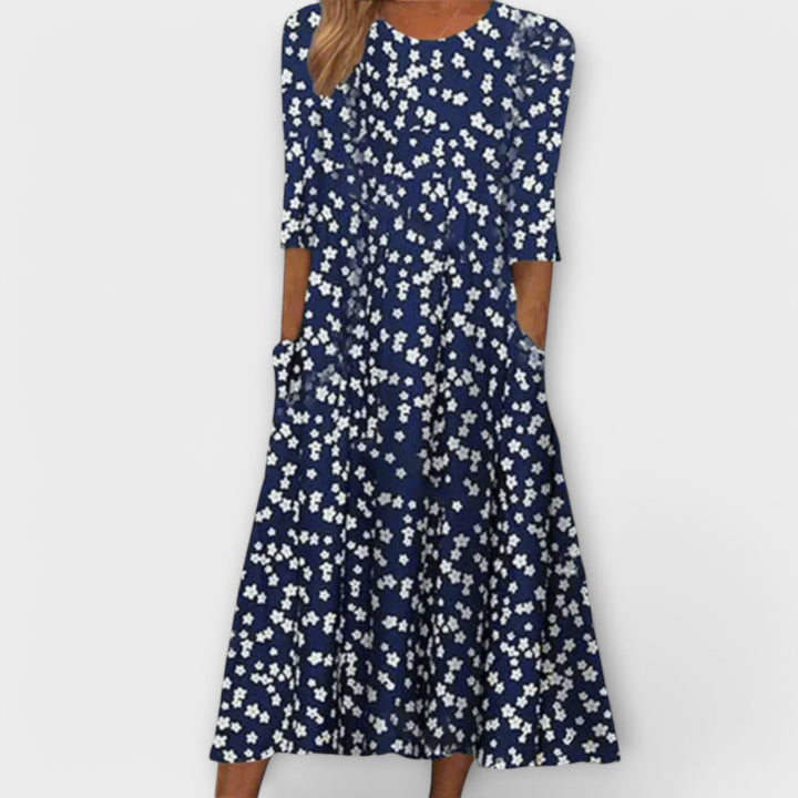 Paula - Elegant Floral Dress Made from Premium Fabric