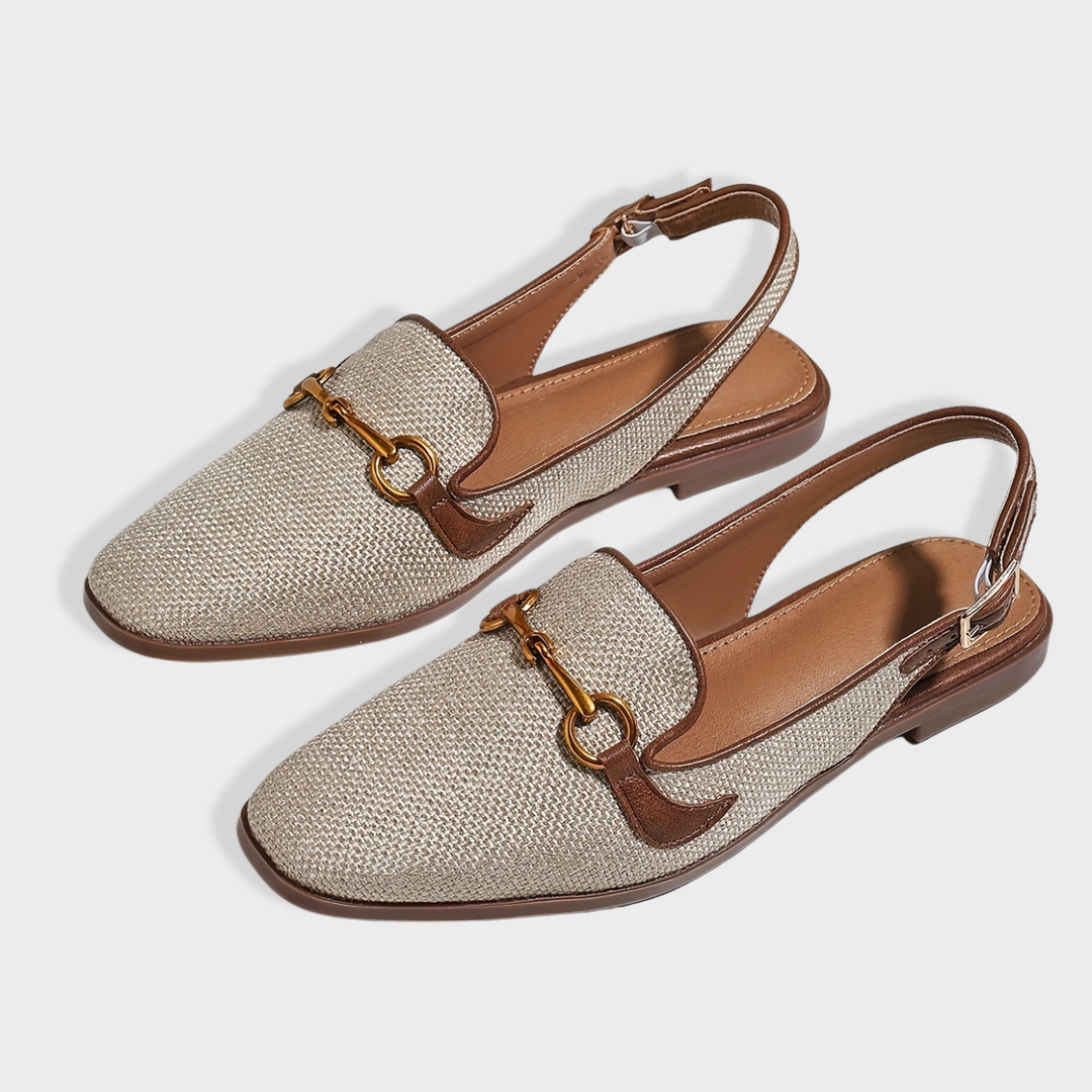 Lucy | Linen Slingback Loafers