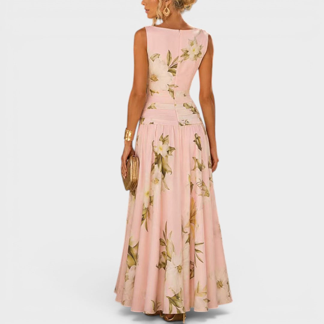 Sarah | Botanical Sleeveless Maxi Dress