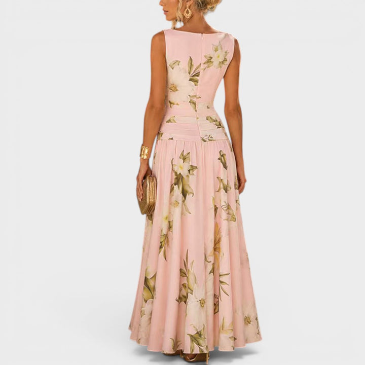 Sarah | Botanical Sleeveless Maxi Dress