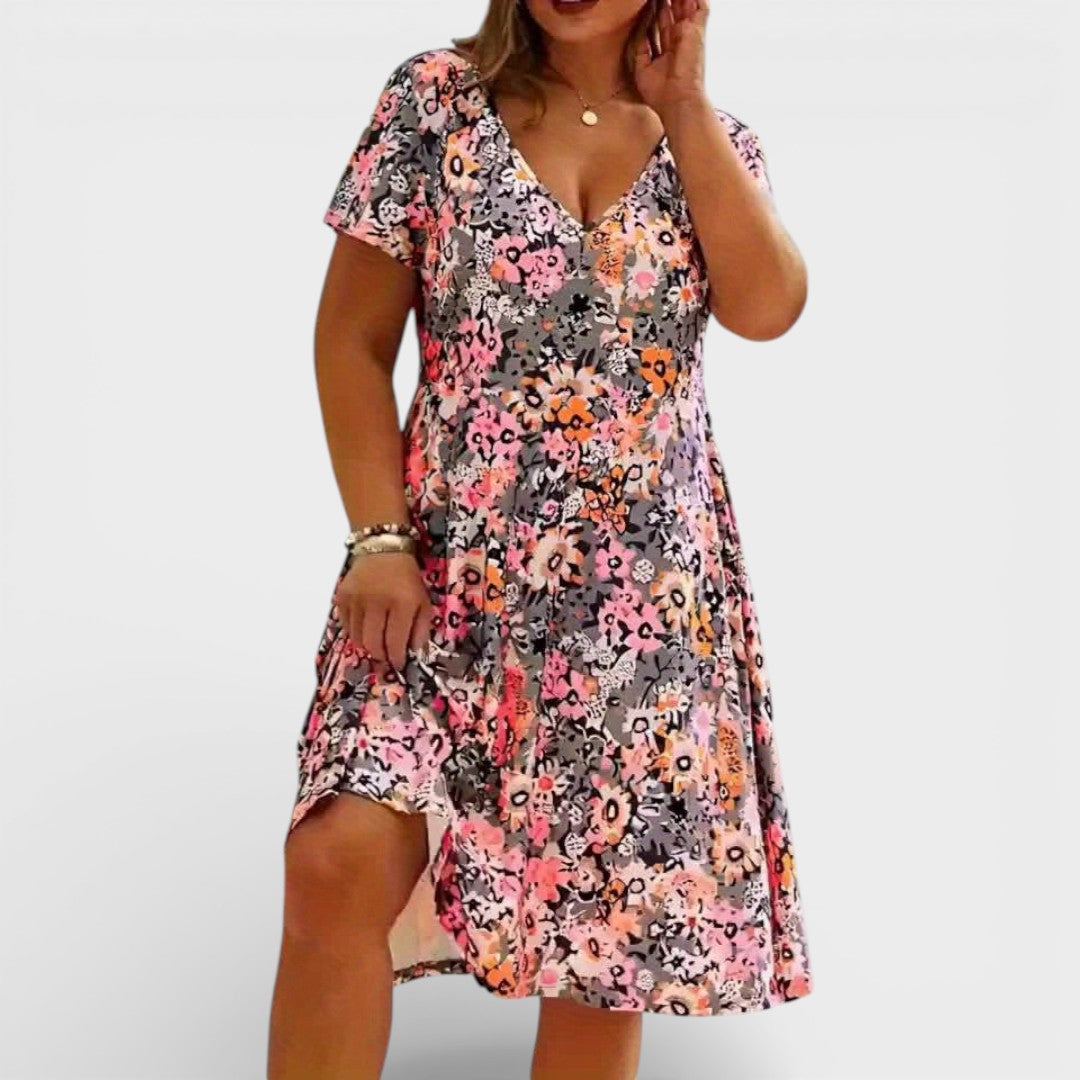Jade | Floral V-neck Dress