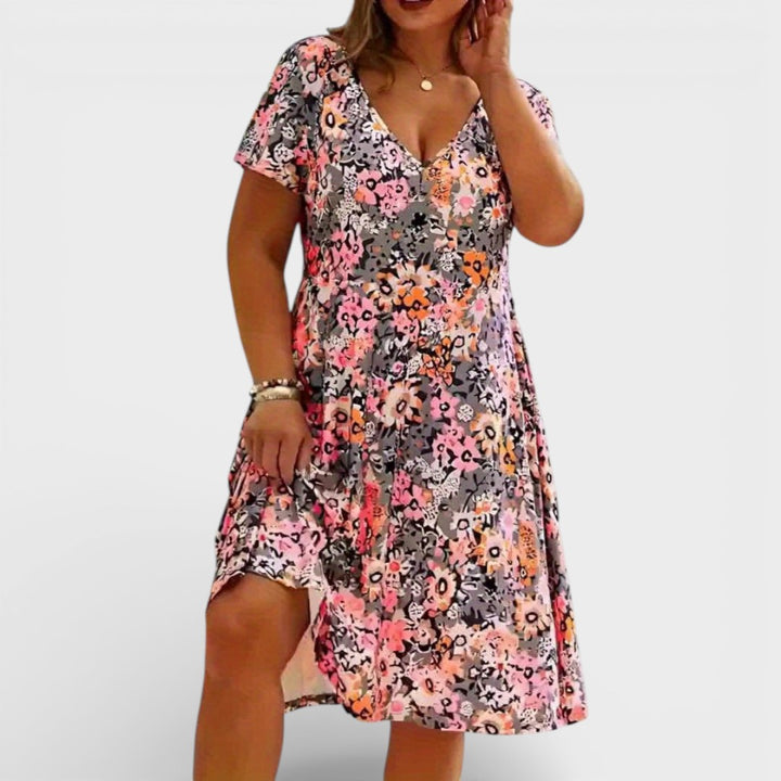 Jade | Floral V-neck Dress