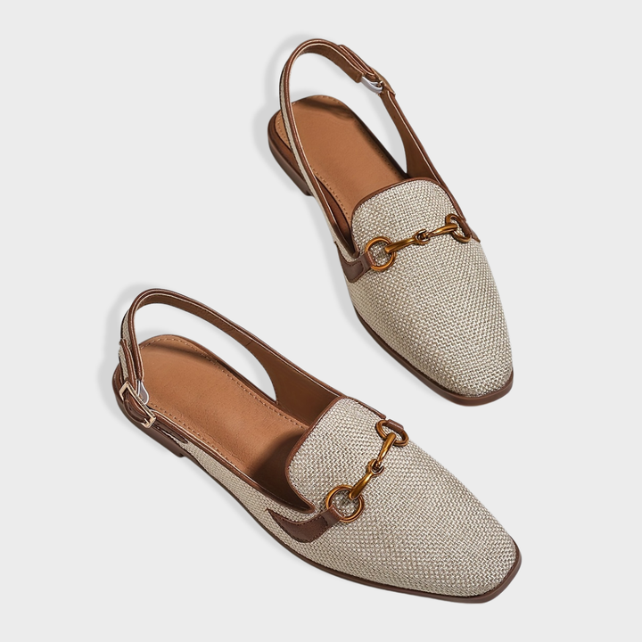 Lucy | Linen Slingback Loafers