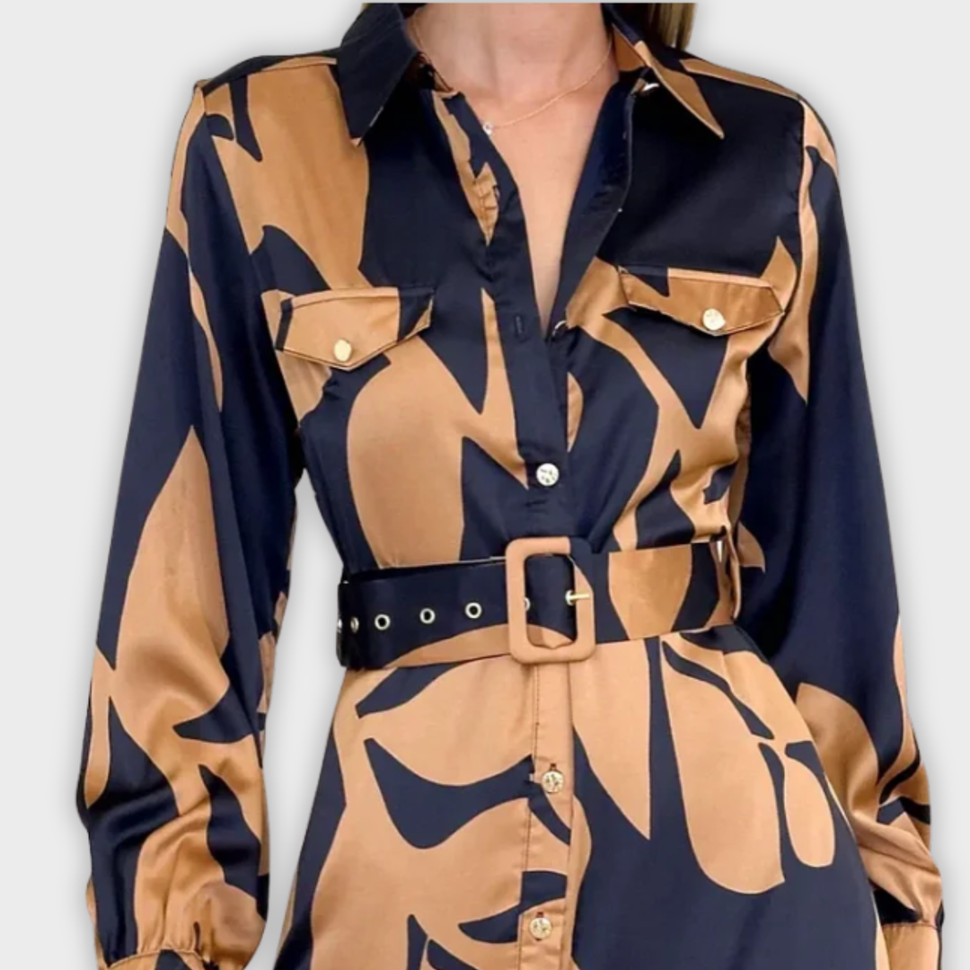 Isla | Belted Shirt Maxi Dress