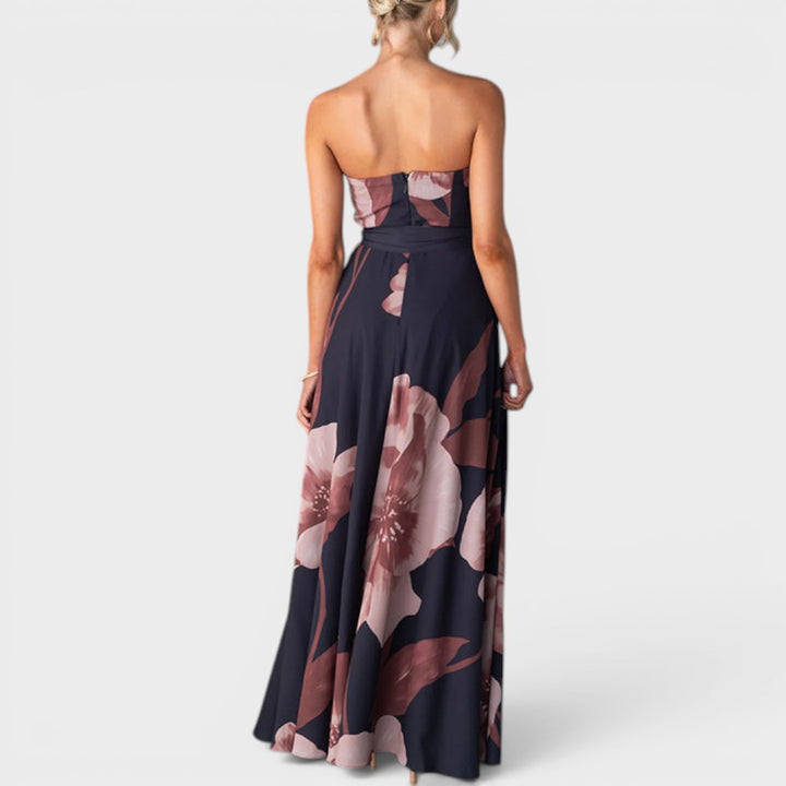 Evelina | Strapless Floral Maxi Dress