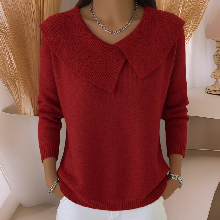 Maggie's | Knit Sweater with Soft Collar