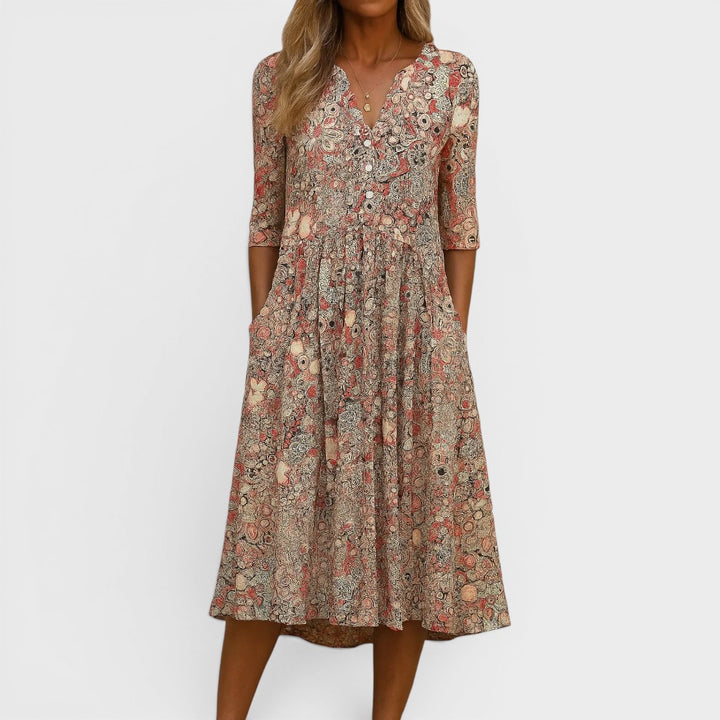 Alice | V-Neck Casual Midi Dress