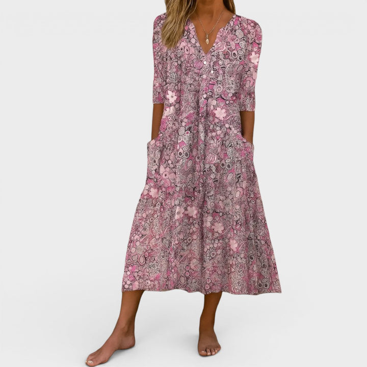 Alice | V-Neck Casual Midi Dress