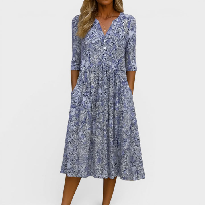Alice | V-Neck Casual Midi Dress