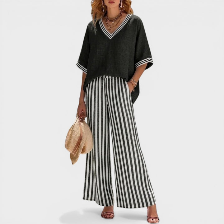 Alira | Striped Linen Duo Set
