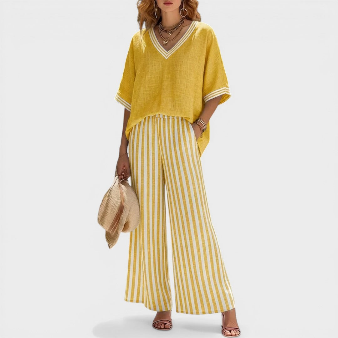 Alira | Striped Linen Duo Set