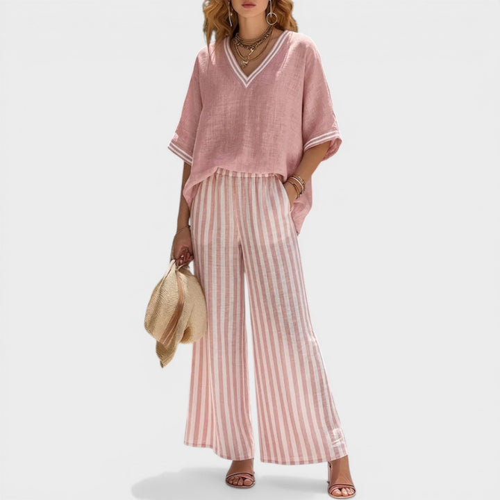 Alira | Striped Linen Duo Set