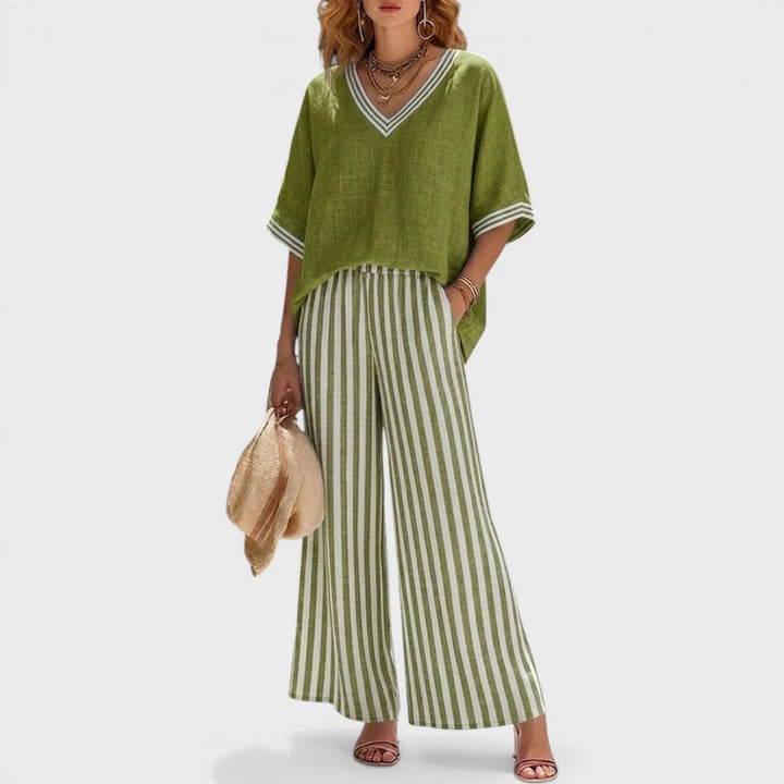 Alira | Striped Linen Duo Set