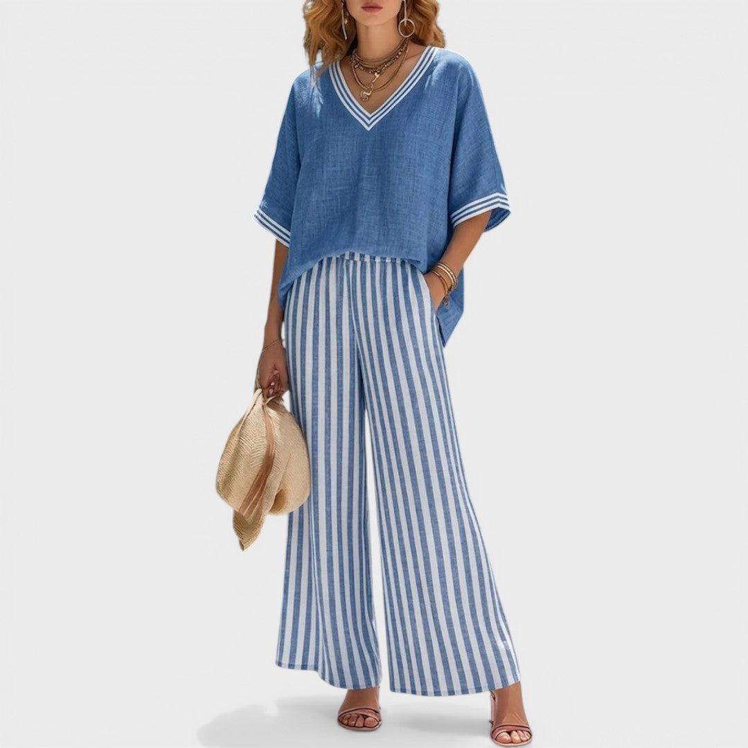 Alira | Striped Linen Duo Set