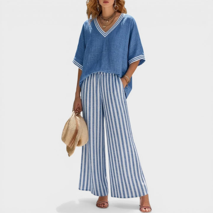 Alira | Striped Linen Duo Set