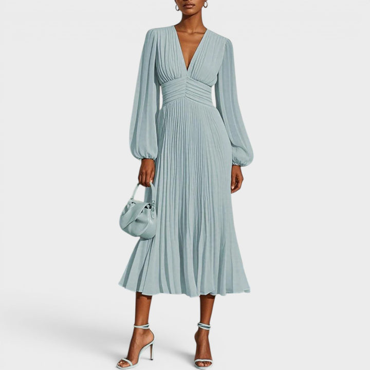 Bella | V-Neck Longsleeve Midi Dress