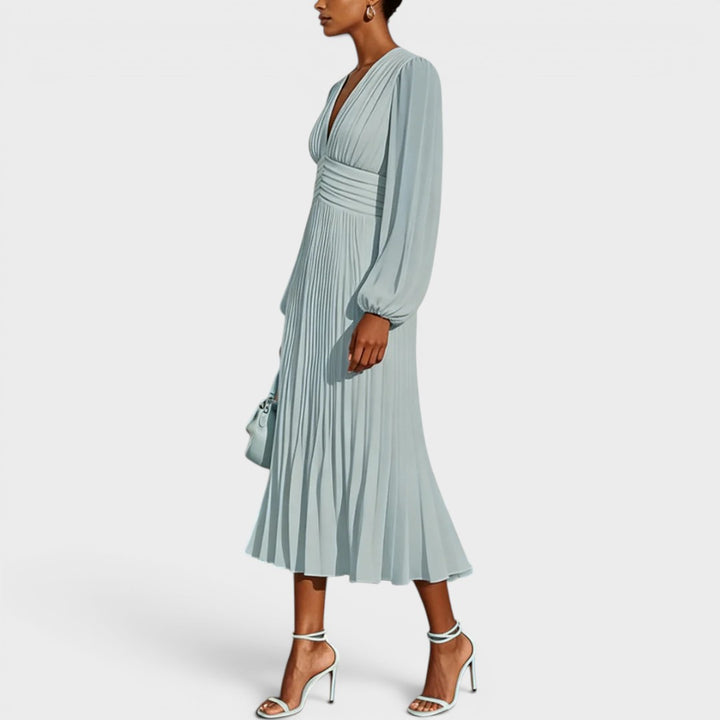Bella | V-Neck Longsleeve Midi Dress