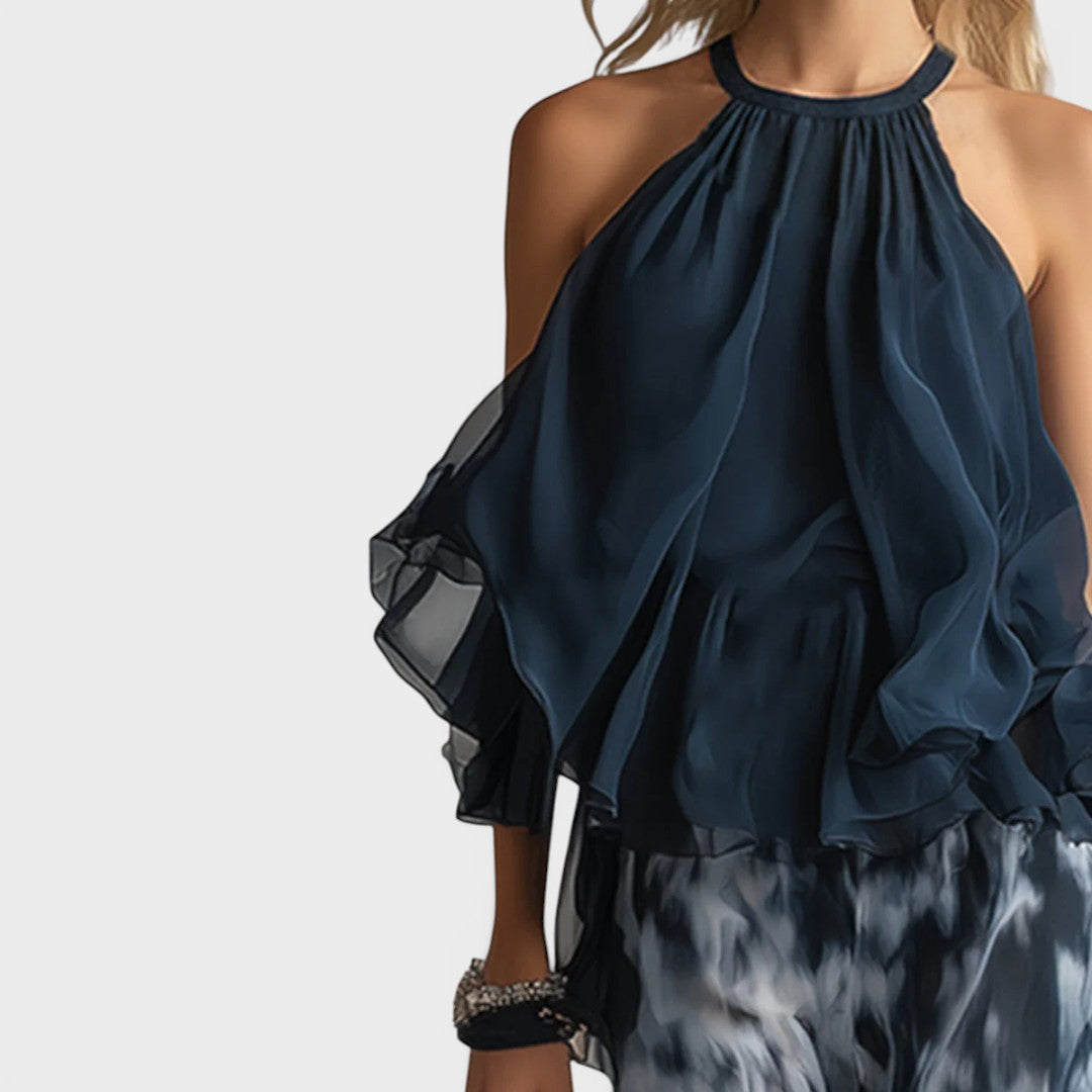 Brenda | Halter Top and Wide-Leg Printed Set